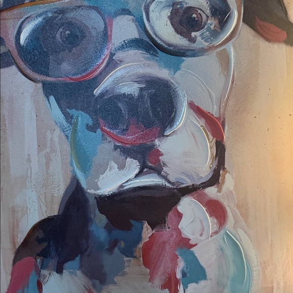 Colorful Dog Portrait Wall Art - Glasses Accent - Picture 5 of 5